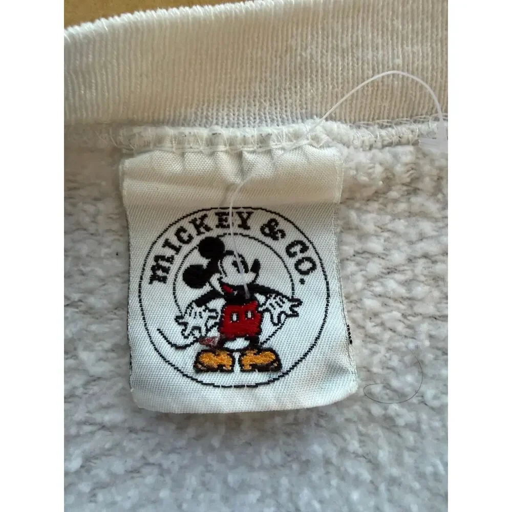 Vintage Mickey & Co Crewneck Sweatshirt Red Plaid M Patch Mickey Mouse - Picture 8 of 11